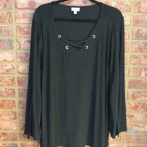 Beautiful silky/flowy black blouse